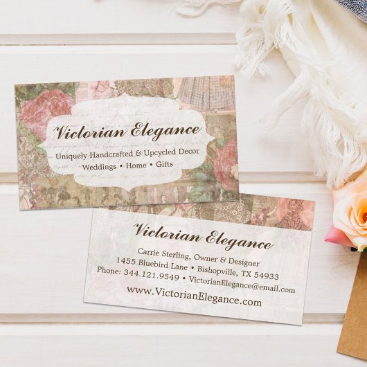 Shabby Chic Viktorianisch Ladys Fashion Craft Rosa Visitenkarte
