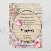 Shabby Chic Viktorianische Blume Hochzeit Einladun Einladung (Vorne/Hinten)