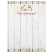 Shabby Chic Vintag Bicycle on Rustic Wood Custom