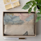 Shabby Chic Vintag Blush Blue Peonfly Butterfly Seidenpapier (Geschenk)