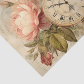 Shabby Chic Vintag Blush Blue Rose Blumenuhr Seidenpapier (Ausschnitt)