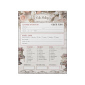 Shabby Chic Vintag Cake Bakery Bestellformular Notizblock (Rotiert)