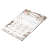 Shabby Chic Vintag Cake Bakery Bestellformular Notizblock (angewinkelt)