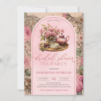 Shabby Chic Vintag fuchsia pink Bridal Tee Party
