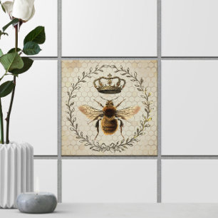 Shabby Chic Vintag Queen Bee Illustration Fliese