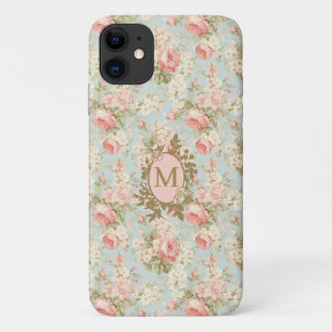 Shabby Chic Vintag rosa Rosen Floral Monogramm Case-Mate iPhone Hülle