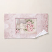 Shabby Chic Vintag rosa Rosen in Vase Handtuch (Handtuch)