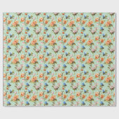 Shabby Chic Vintag Rose Muster Geschenkpapier (Flach)