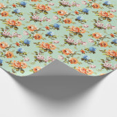Shabby Chic Vintag Rose Muster Geschenkpapier (Ecke)