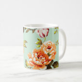 Shabby Chic Vintag Rose Muster Kaffeetasse (VorderseiteRechts)