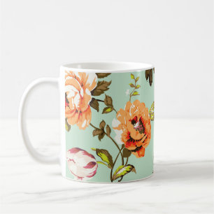 Shabby Chic Vintag Rose Muster Kaffeetasse