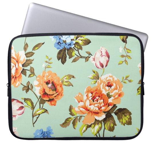 Shabby Chic Vintag Rose Muster Laptopschutzhülle (Vorderseite)