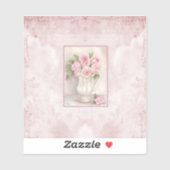 Shabby Chic Vintag Vase mit Rose Aufkleber (Blatt)