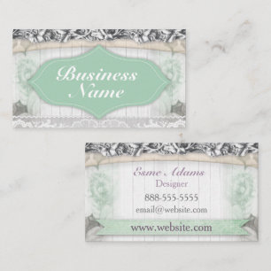 Shabby Chic Vintag Wood Business Card Visitenkarte