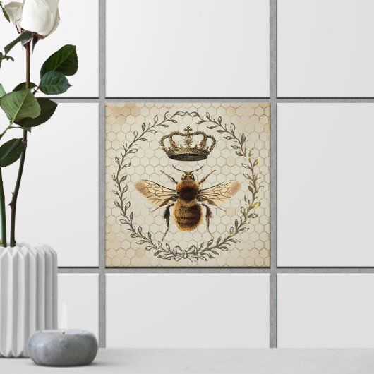 Shabby Chic 🐝 Vintage BienenIllustration Fliese