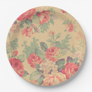 Shabby Chic Vintage Blumen Land Französisch Pappteller