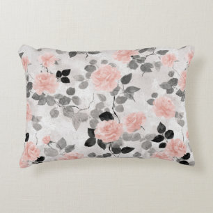 Shabby Chic Vintage Blumenmuster Rosa Rosen Elegan Dekokissen