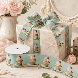 Shabby Chic Vintage Französisches Landhaus Rosa Cu Satinband