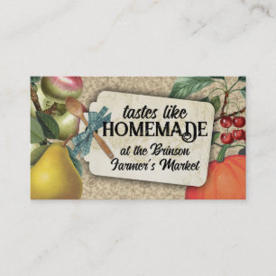 Shabby Chic Vintage Früchte Backbiz-Karte Visitenkarte