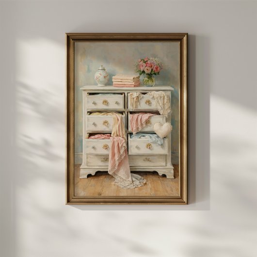 Shabby Chic Vintage Kommode Poster