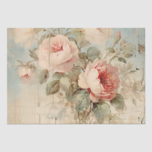 Shabby Chic Vintage Not leidende Rose aus Holz Seidenpapier
