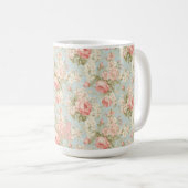 Shabby Chic Vintage Rosa Monogramm  Kaffeetasse (VorderseiteRechts)