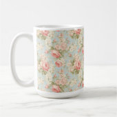 Shabby Chic Vintage Rosa Monogramm  Kaffeetasse (Links)
