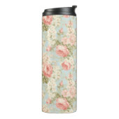 Shabby Chic Vintage Rosa Monogramm  Thermosbecher (Nach links gedreht)