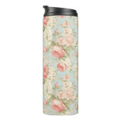 Shabby Chic Vintage Rosa Monogramm  Thermosbecher (Nach rechts gedreht)