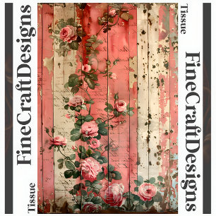 Shabby Chic Vintage Rosa Rosen Dekor Decoupage lin Seidenpapier
