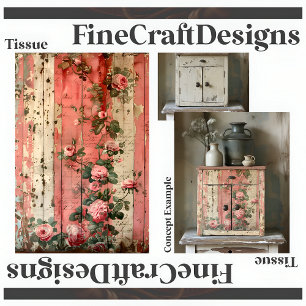 Shabby Chic Vintage Rosa Rosen Dekor Decoupage Rec Seidenpapier
