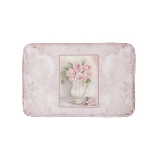 Shabby Chic Vintage rosa Rosen in Vasen Badematte