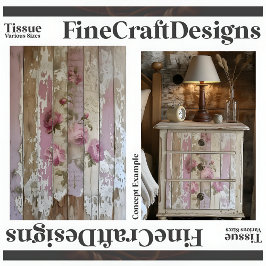 Shabby Chic Vintage Rose auf Holz A2L Decoupage Seidenpapier