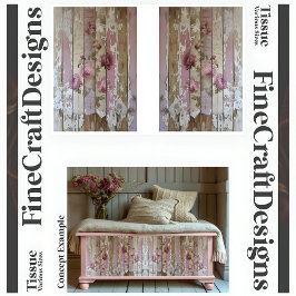 Shabby Chic Vintage Rose auf Holz A2RL Decoupage Seidenpapier