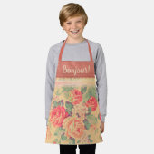 Shabby Chic Vintage Rose Bonjour Schürze (Getragen)