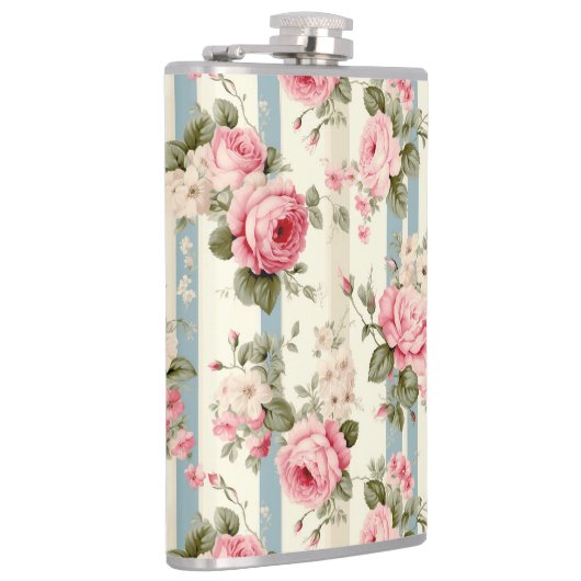 Shabby Chic Vintage Rose Flachmann (Rechts)