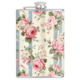 Shabby Chic Vintage Rose Flachmann