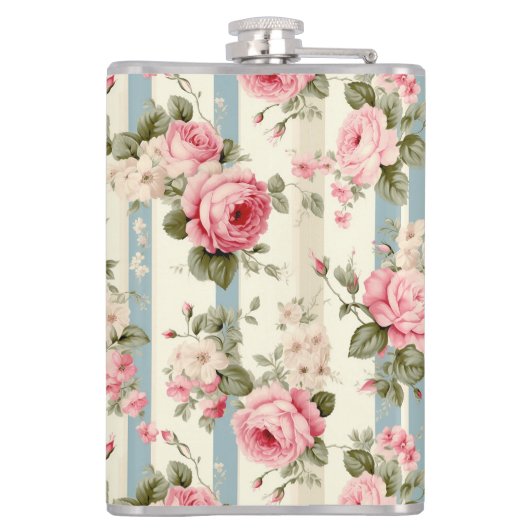 Shabby Chic Vintage Rose Flachmann (Rückseite)