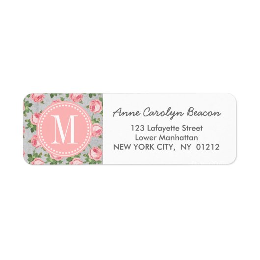Shabby & Chic Vintage Rose Floral Personalisiert (Vorne)
