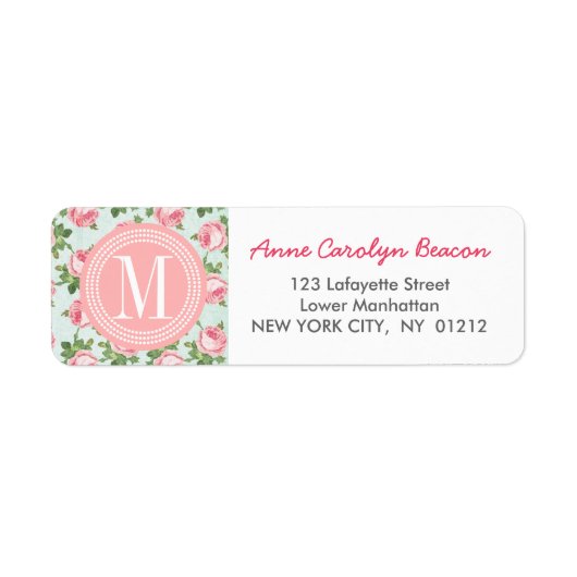 Shabby & Chic Vintage Rose Floral Personalisiert (Vorne)