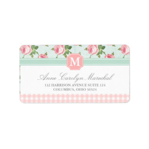 Shabby & Chic Vintage Rose Floral Personalisiert Adressaufkleber