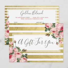 Shabby Chic Vintage Rose Geschenkgutschein Einladung