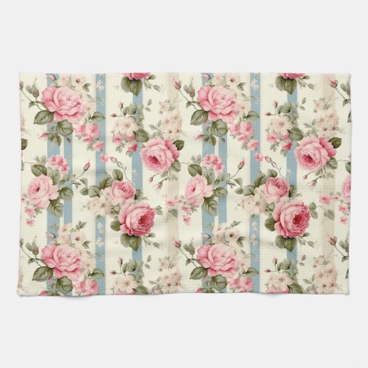 Shabby Chic Vintage Rose Geschirrtuch (Horizontal)