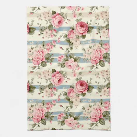 Shabby Chic Vintage Rose Geschirrtuch (Vertikal)