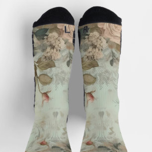 Shabby Chic Vintage Rose Hintergrund Socken