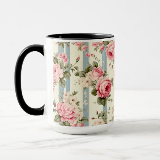 Shabby Chic Vintage Rose Tasse (Links)