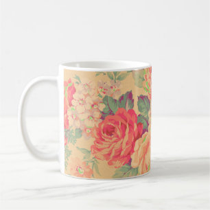 Shabby Chic Vintage-Rosen-Blumen Kaffeetasse