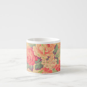 Shabby Chic Vintage-Rosen-Blumenmuster Espressotasse