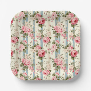 Shabby Chic Vintage Rosen Pappteller