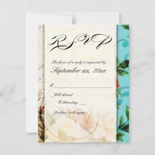 Shabby Chic, Vintage RSVP-Karte RSVP Karte (Vorderseite)